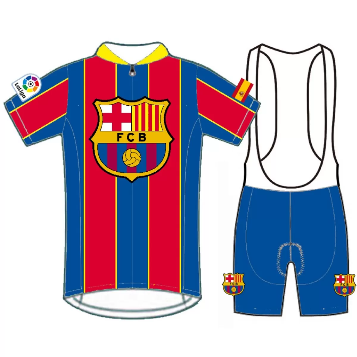 FC BARCELONA Short Sleeve Cycling Jerseys bib shorts kit